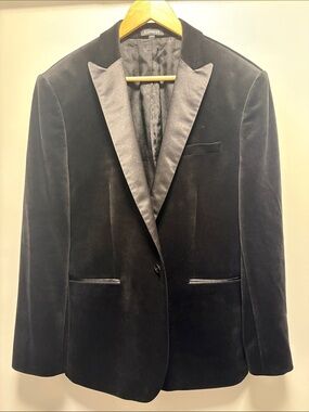 Express Black Velvet Tuxedo Blazer